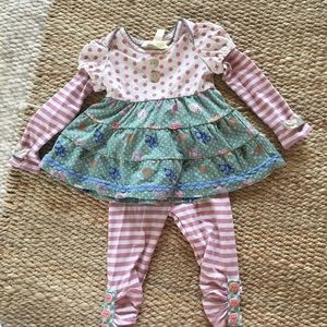 Matilda Jane 3/6 month outfit. Dress with leggings